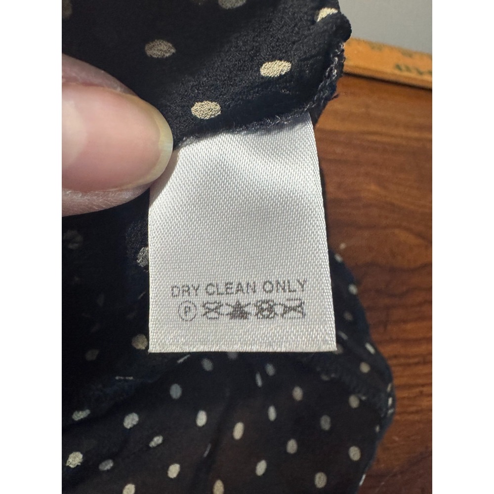 VTG Laundry Shelli Segal Silk Lace Polka Dot Sheer Top Small Coquette Rockabilly - Picture 12 of 16